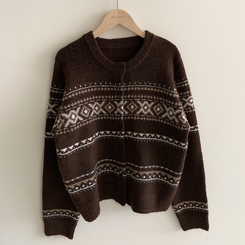 厚手ノルディックニットカーディガン