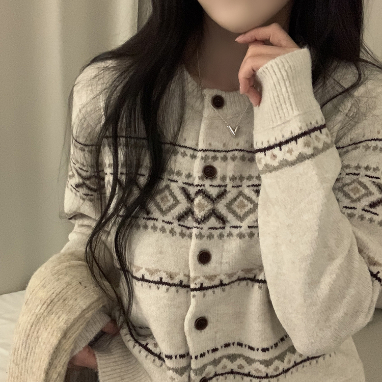 厚手ノルディックニットカーディガン BEIGE