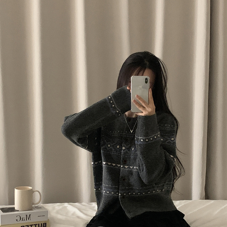 厚手ノルディックニットカーディガン GREY