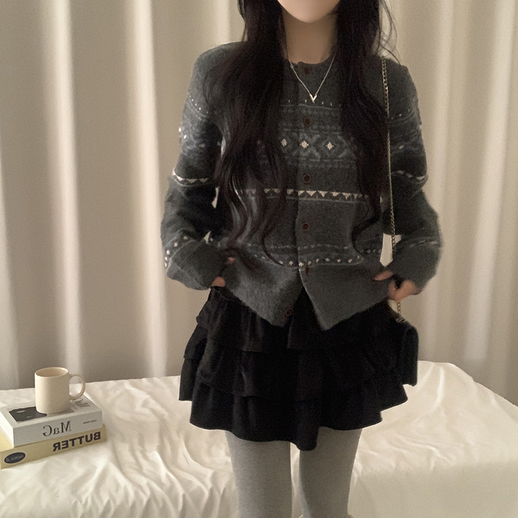 厚手ノルディックニットカーディガン GREY