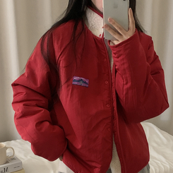 リバーシブルボアフリースハイネックジャンパー(6color) RED IVORY