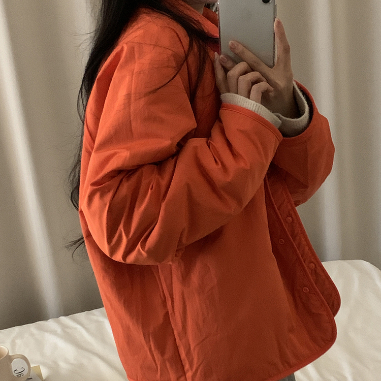 リバーシブルボアフリースハイネックジャンパー(6color) ORNAGE+BROWN