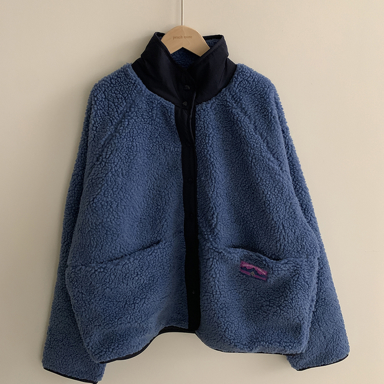 リバーシブルボアフリースハイネックジャンパー(6color)