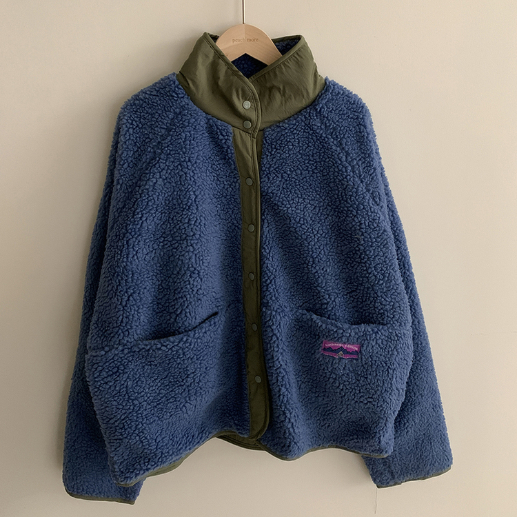 リバーシブルボアフリースハイネックジャンパー(6color)