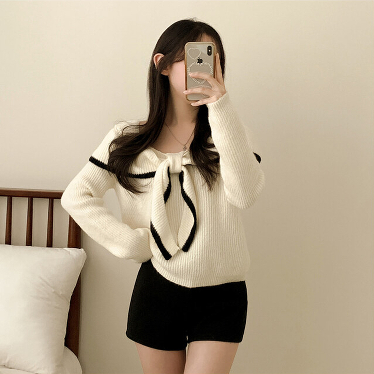 フリルリボンオフニット IVORY