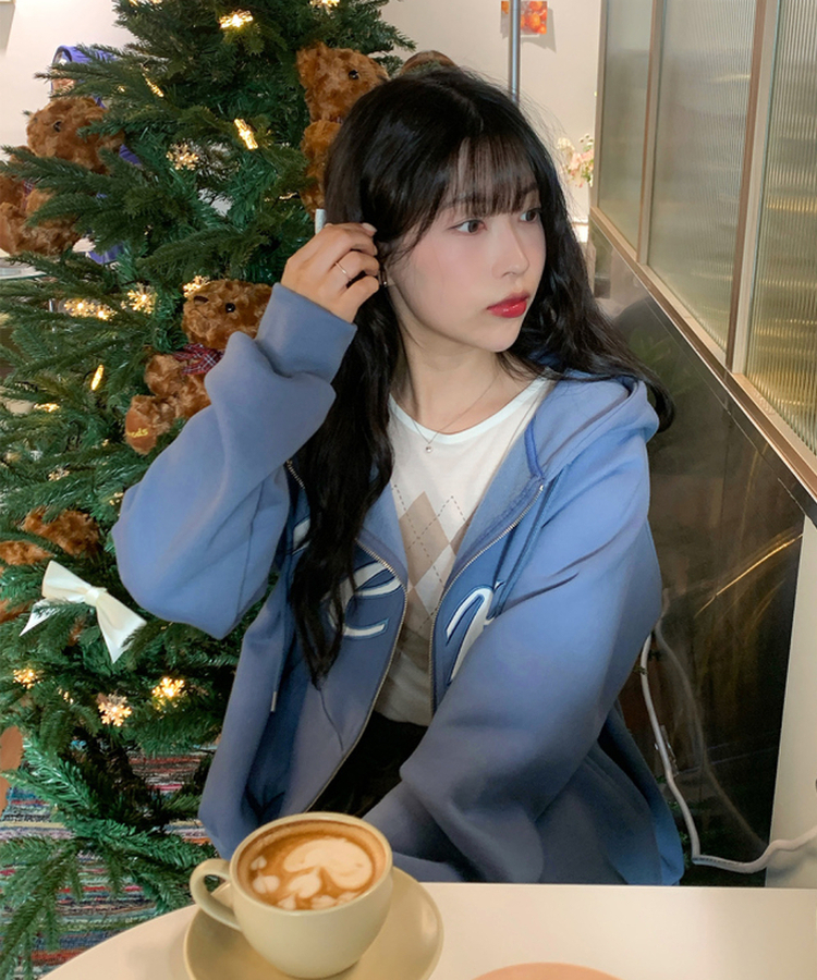 アーガイルテンセル長袖Tシャツ IVORY