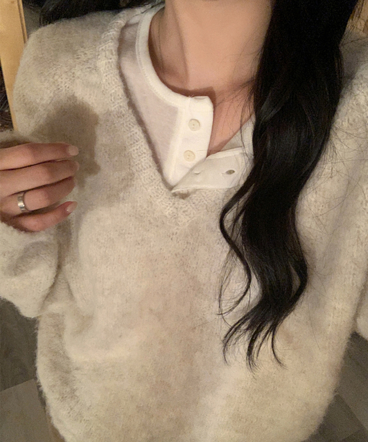 ドリーミングVネックニット OATMEAL