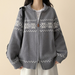 ノルディックニットジップアップ GREY