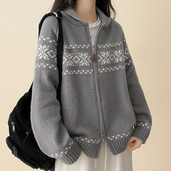 ノルディックニットジップアップ GREY