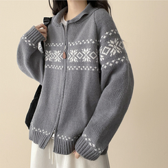 ノルディックニットジップアップ GREY