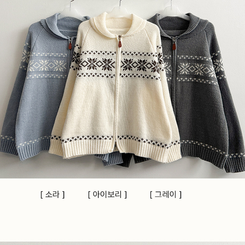 ノルディックニットジップアップ