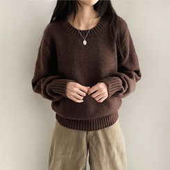 厚手ベーシックニット(8color) BROWN