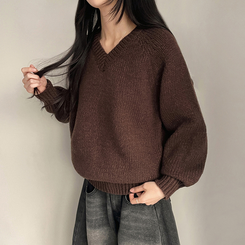 厚手ベーシックニット(8color) BROWN
