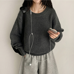 厚手ベーシックニット(8color) CHARCOAL