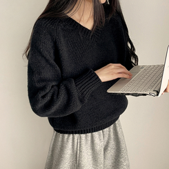 厚手ベーシックニット(8color) BLACK