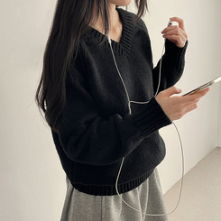 厚手ベーシックニット(8color) BLACK