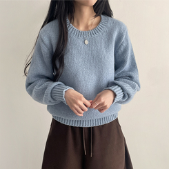 厚手ベーシックニット(8color) SKY BLUE