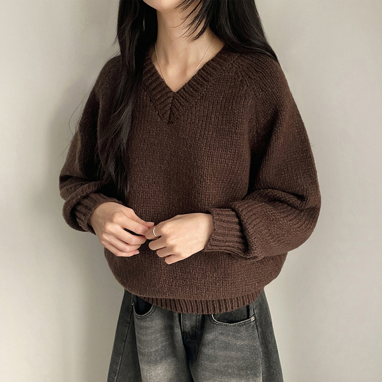 厚手ベーシックニット(8color) BROWN