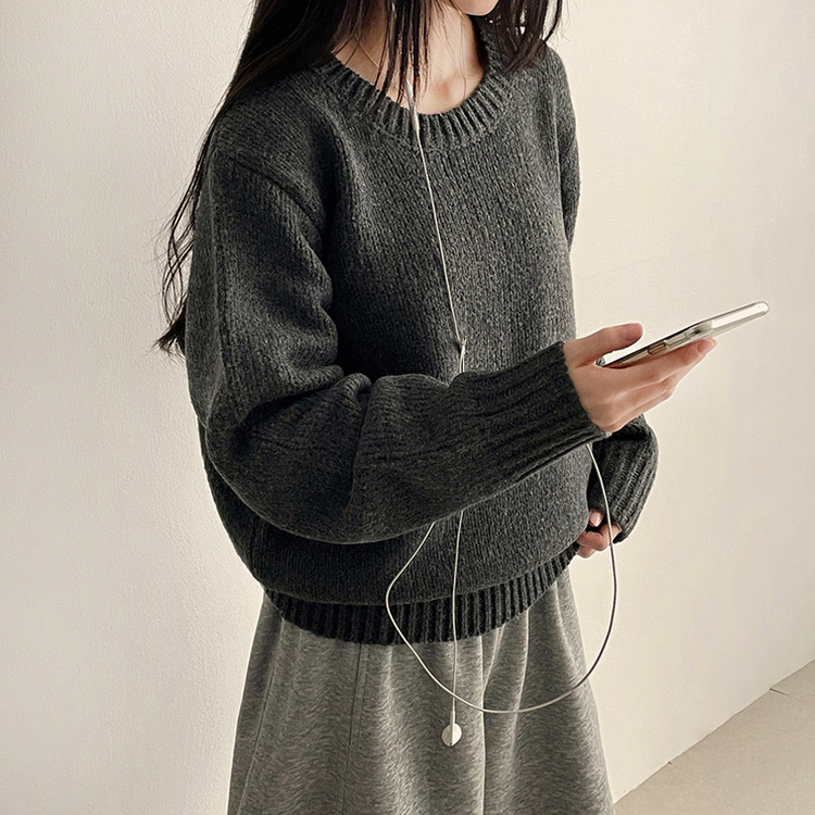 厚手ベーシックニット(8color) CHARCOAL