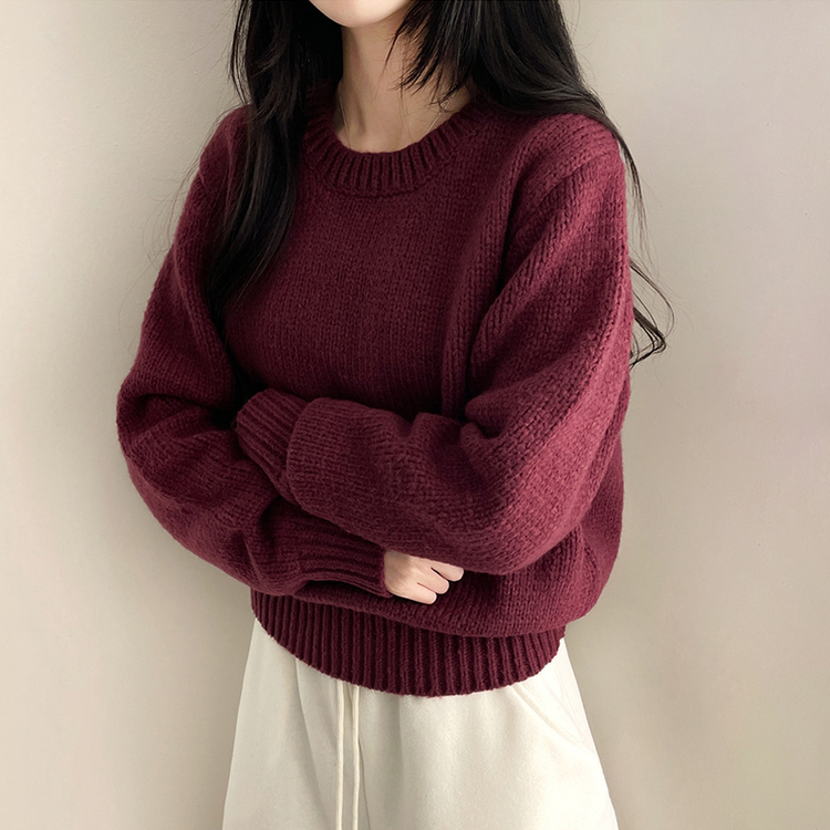 厚手ベーシックニット(8color) WINE