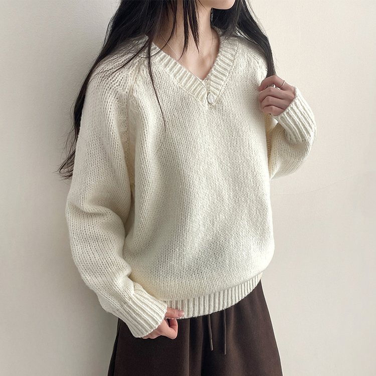 厚手ベーシックニット(8color) IVORY