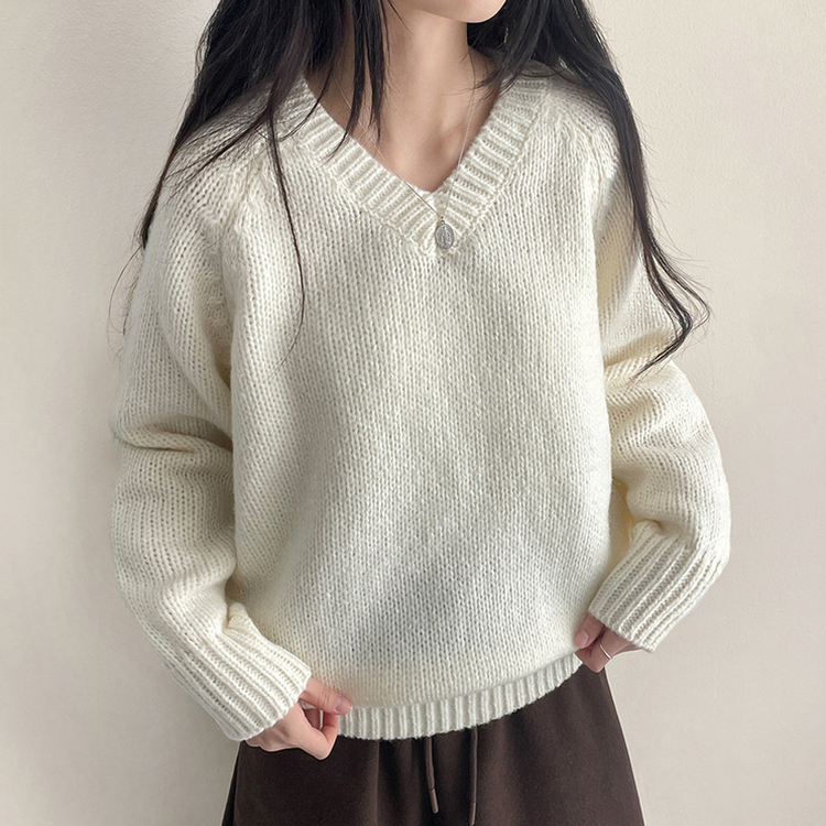 厚手ベーシックニット(8color) IVORY