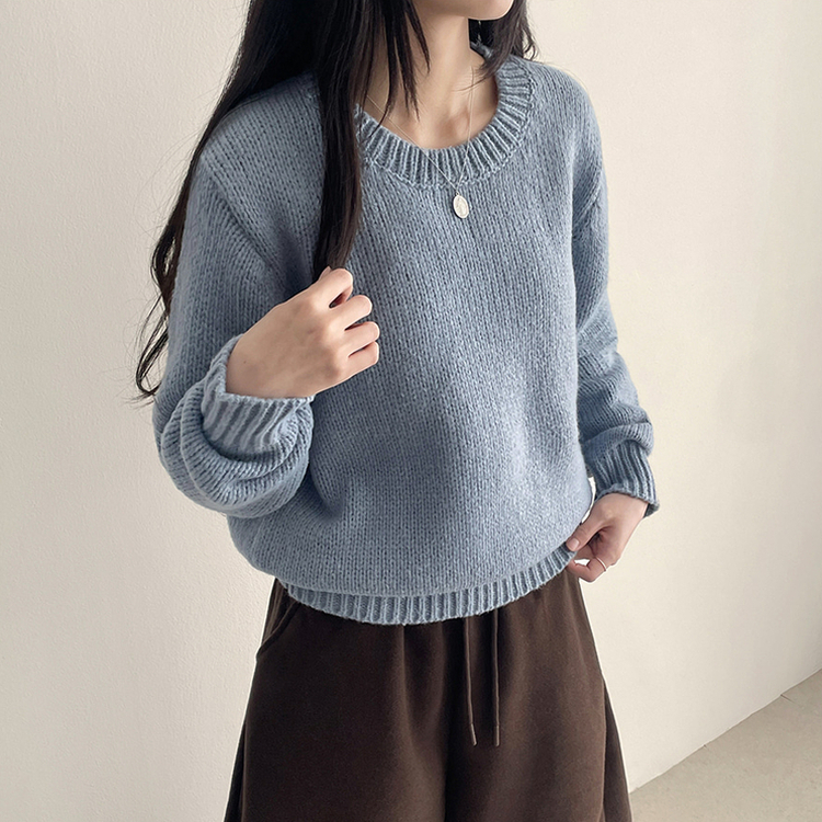 厚手ベーシックニット(8color) SKY BLUE