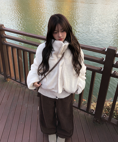 ーウールカラーリバーシブルショートダウン WHITE