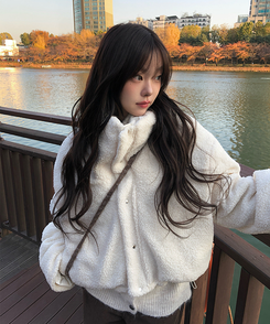 ーウールカラーリバーシブルショートダウン WHITE