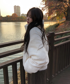 ーウールカラーリバーシブルショートダウン WHITE