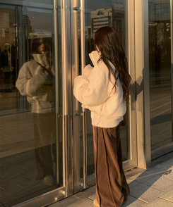 ーウールカラーリバーシブルショートダウン WHITE