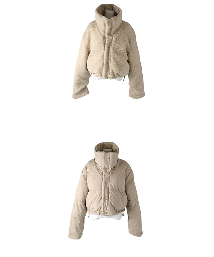 ーウールカラーリバーシブルショートダウン