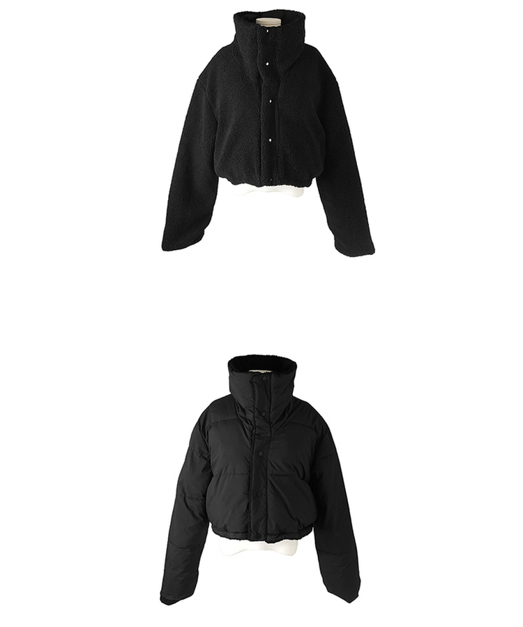 ーウールカラーリバーシブルショートダウン