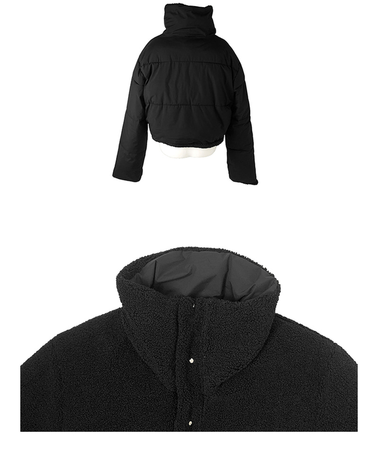 ーウールカラーリバーシブルショートダウン