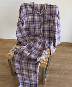 【SET】ラベンダーチェックパジャマ