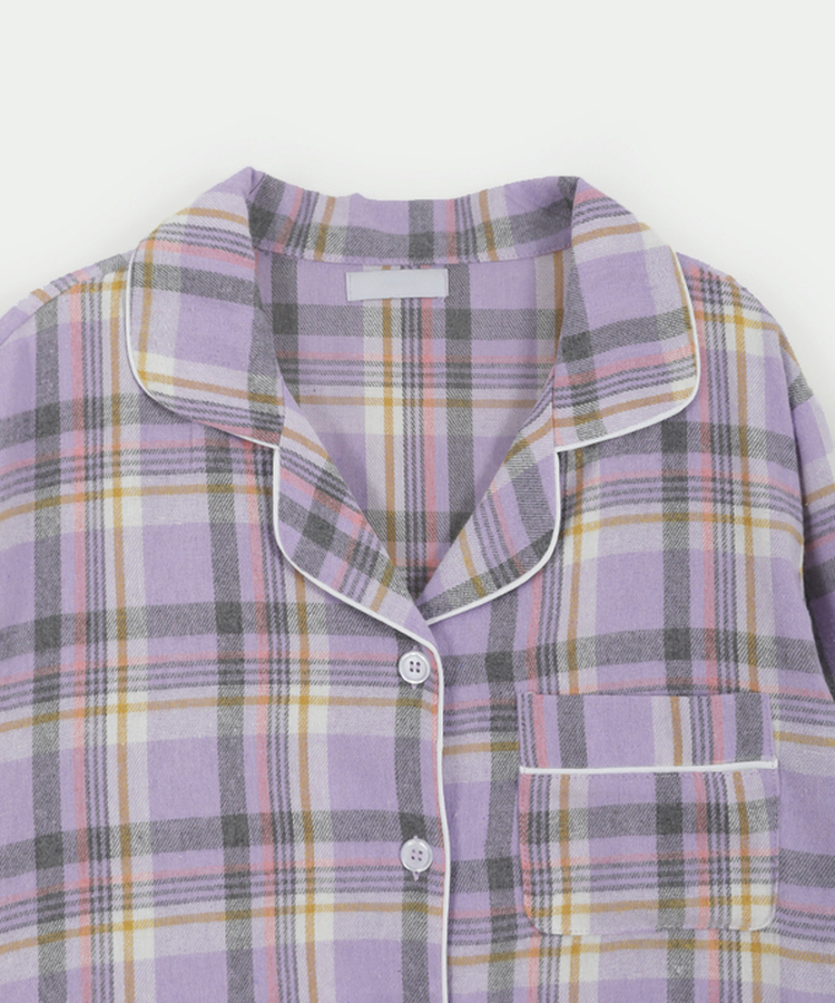 【SET】ラベンダーチェックパジャマ