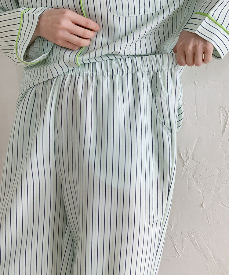 【SET】バイカラーストライプパジャマ MINT