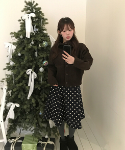 ハイネックカーディガン BROWN