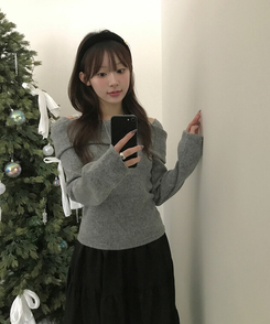 ソフトオフショルダーTシャツ GREY