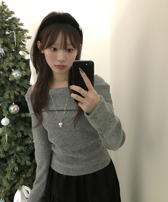 ソフトオフショルダーTシャツ GREY