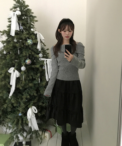 ソフトオフショルダーTシャツ GREY