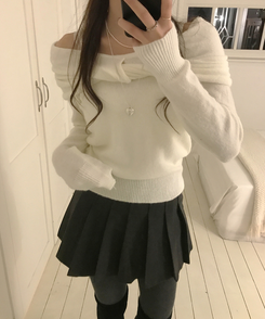 プリーツハーフスカート BLACK