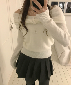 プリーツハーフスカート BLACK