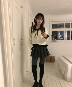 プリーツハーフスカート BLACK