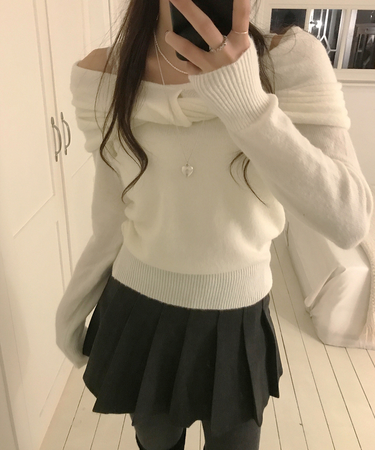 プリーツハーフスカート BLACK