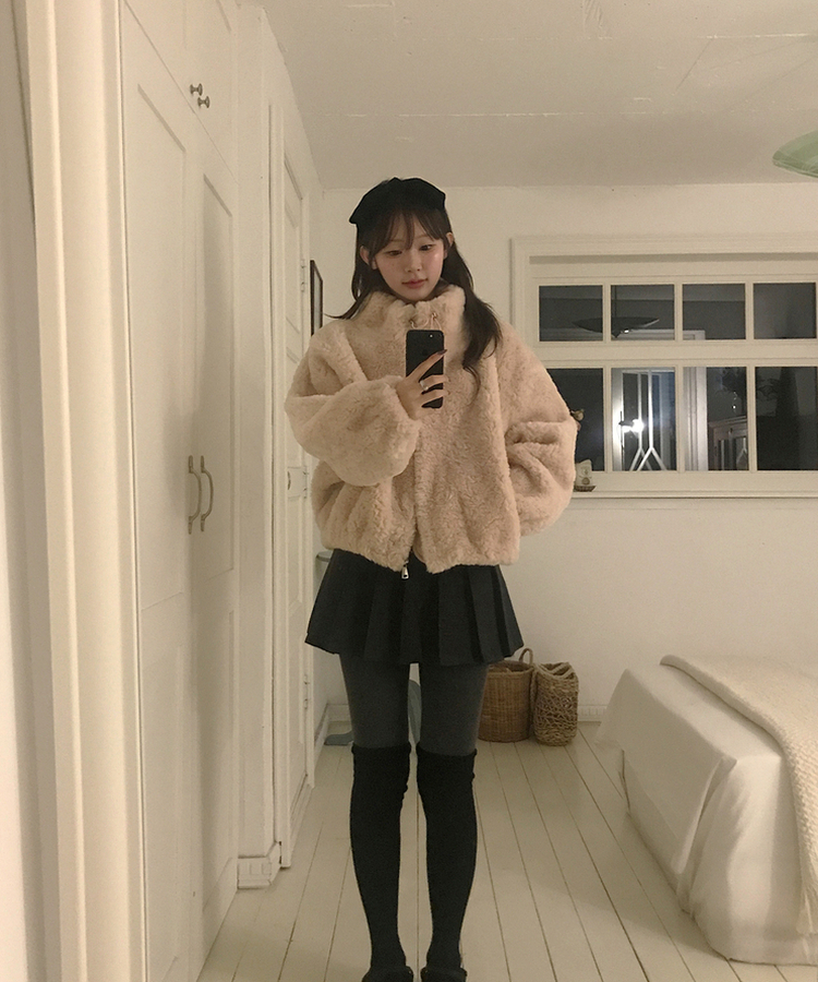 プリーツハーフスカート GREY