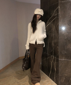 クロスレザーショルダーバッグ BROWN