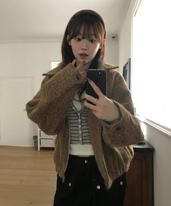 【SET】レイヤードカーディガン スリーブレス GREY