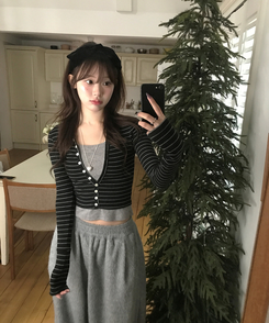 【SET】レイヤードカーディガン スリーブレス BLACK