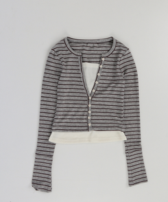 【SET】レイヤードカーディガン スリーブレス